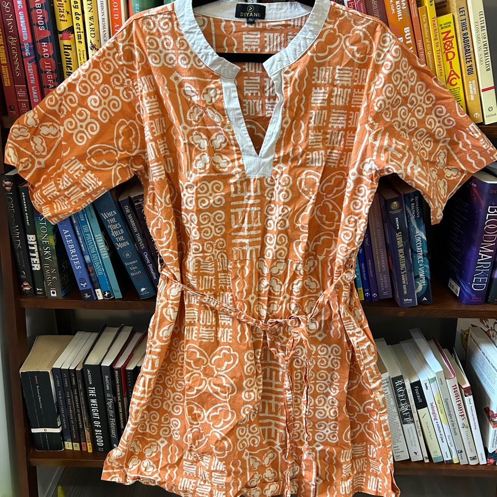 Orange Printed Tunic Top